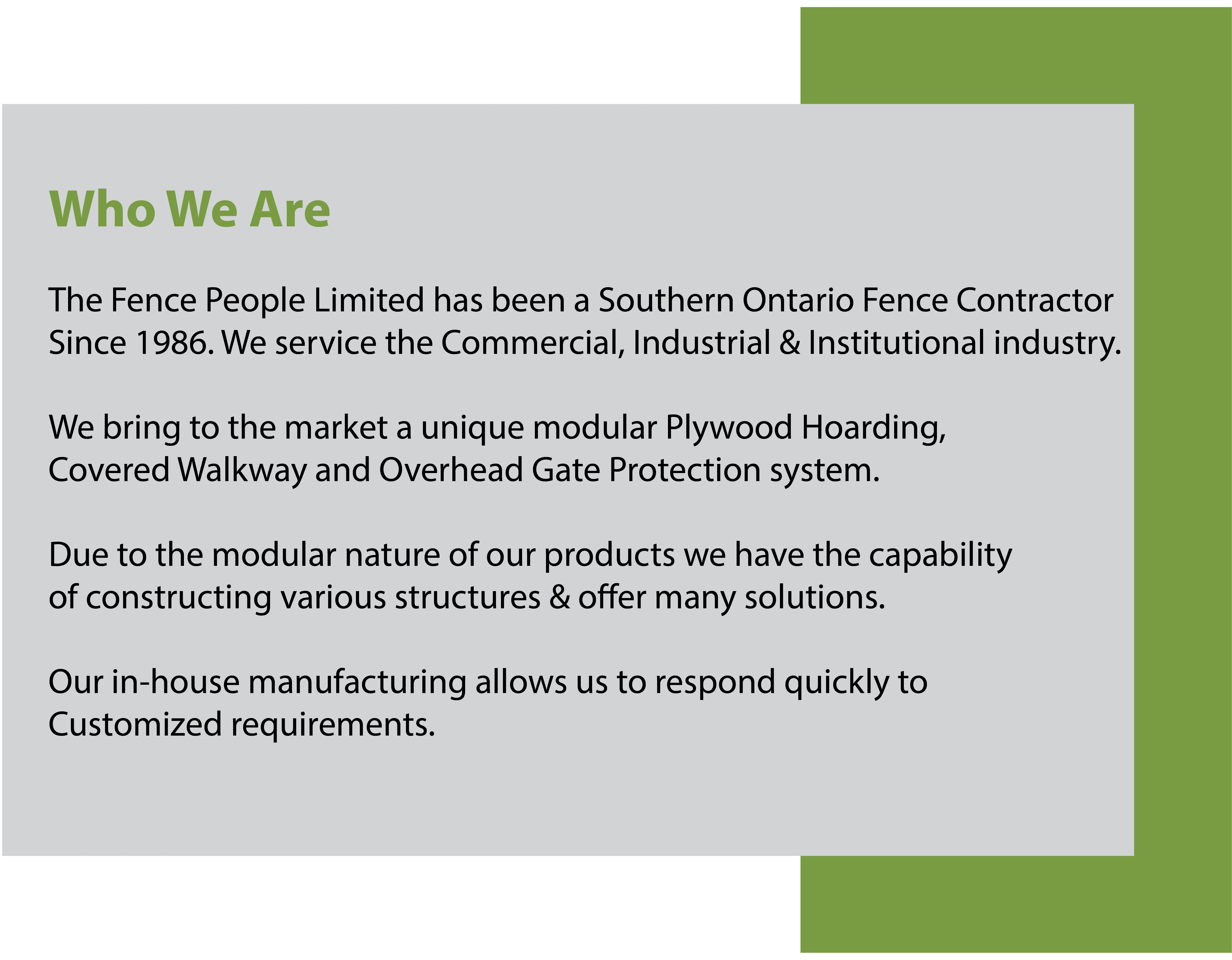 Who We Are - The Fence People Limited